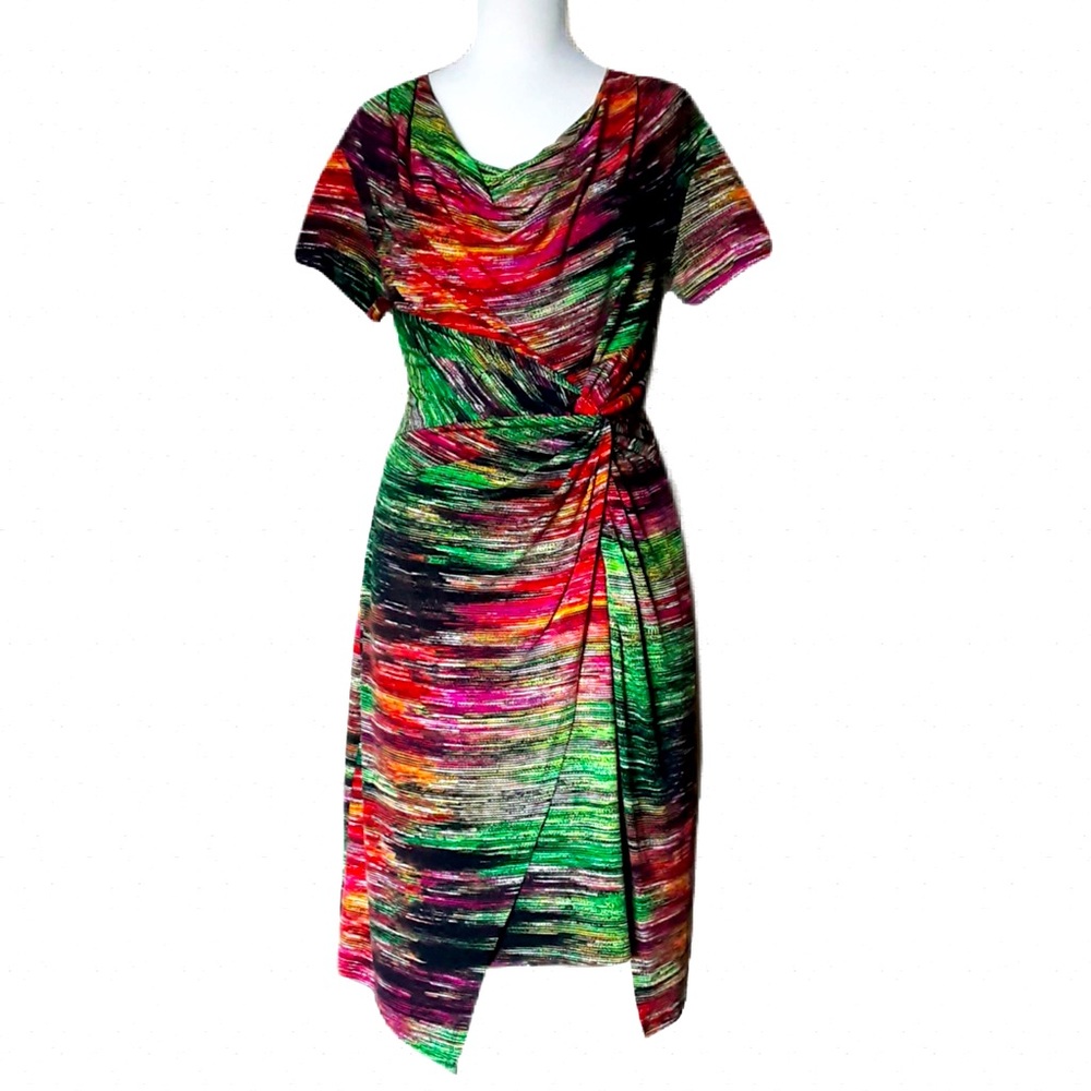 EVENTS Abstract Multicoloured Asymmetric Dress - Picture 4 of 5